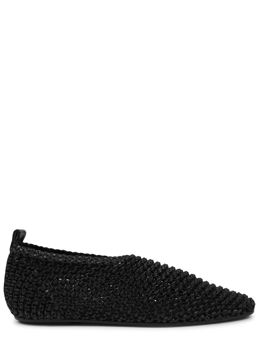 Ballerina Flats Black Leather Sheep