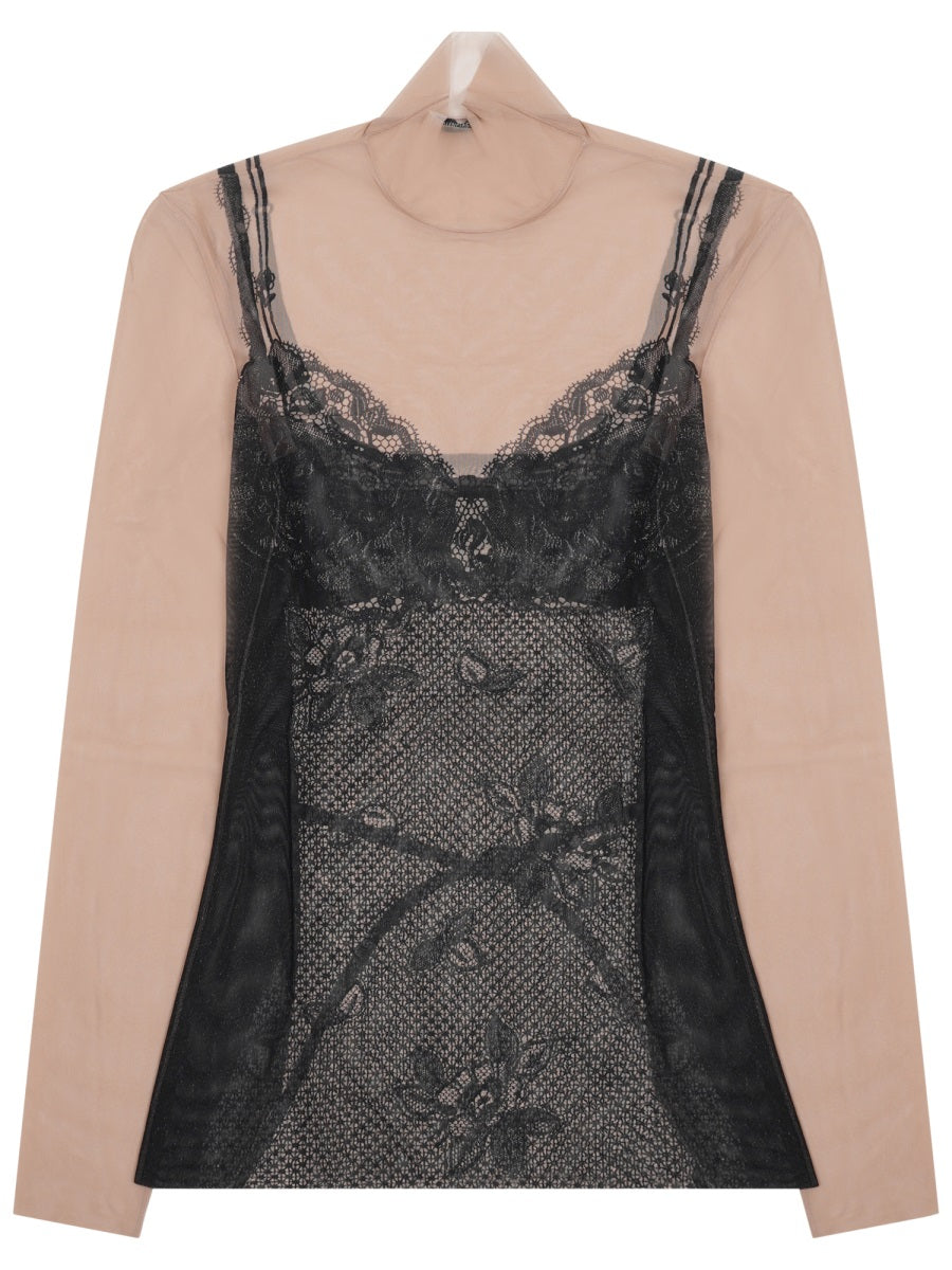 Lingerie Top Black Polyamide Elastane Tops