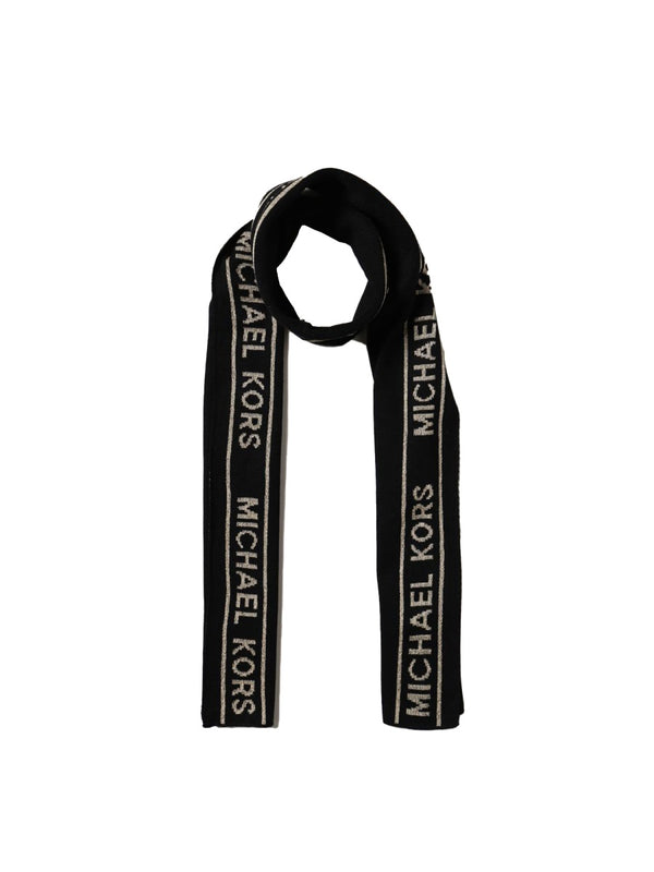 Scarf With Logo Black Polyester