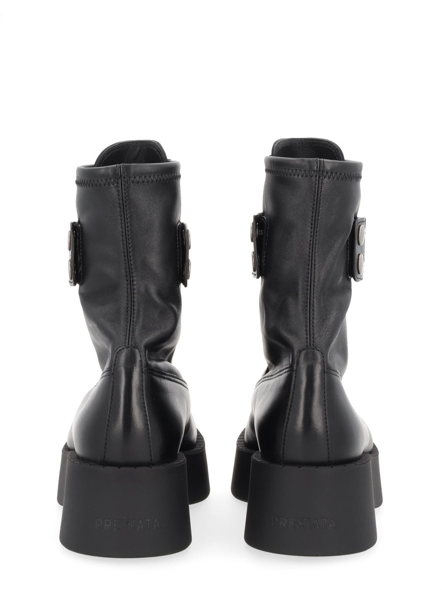Black Leather Boot Lamb
