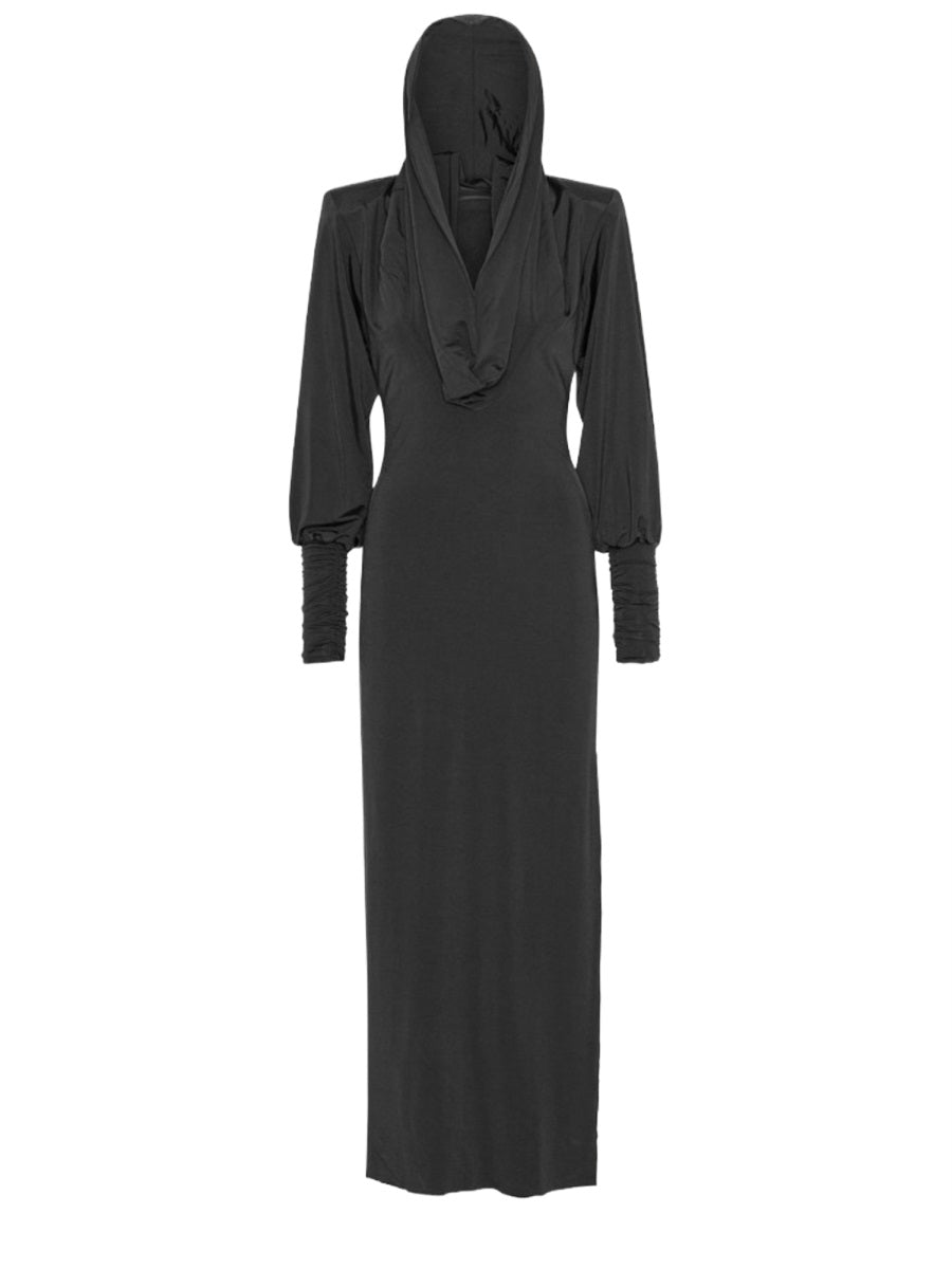 Long Dress With Hood Black No Lining