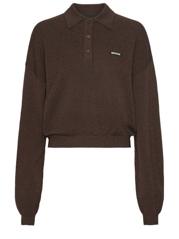 Cropped Logo Polo Shirt Brown Modal