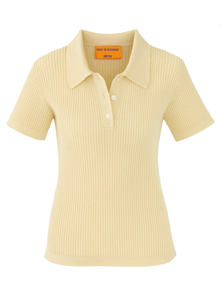 Shrunken Polo Shirt Beige Cashmere