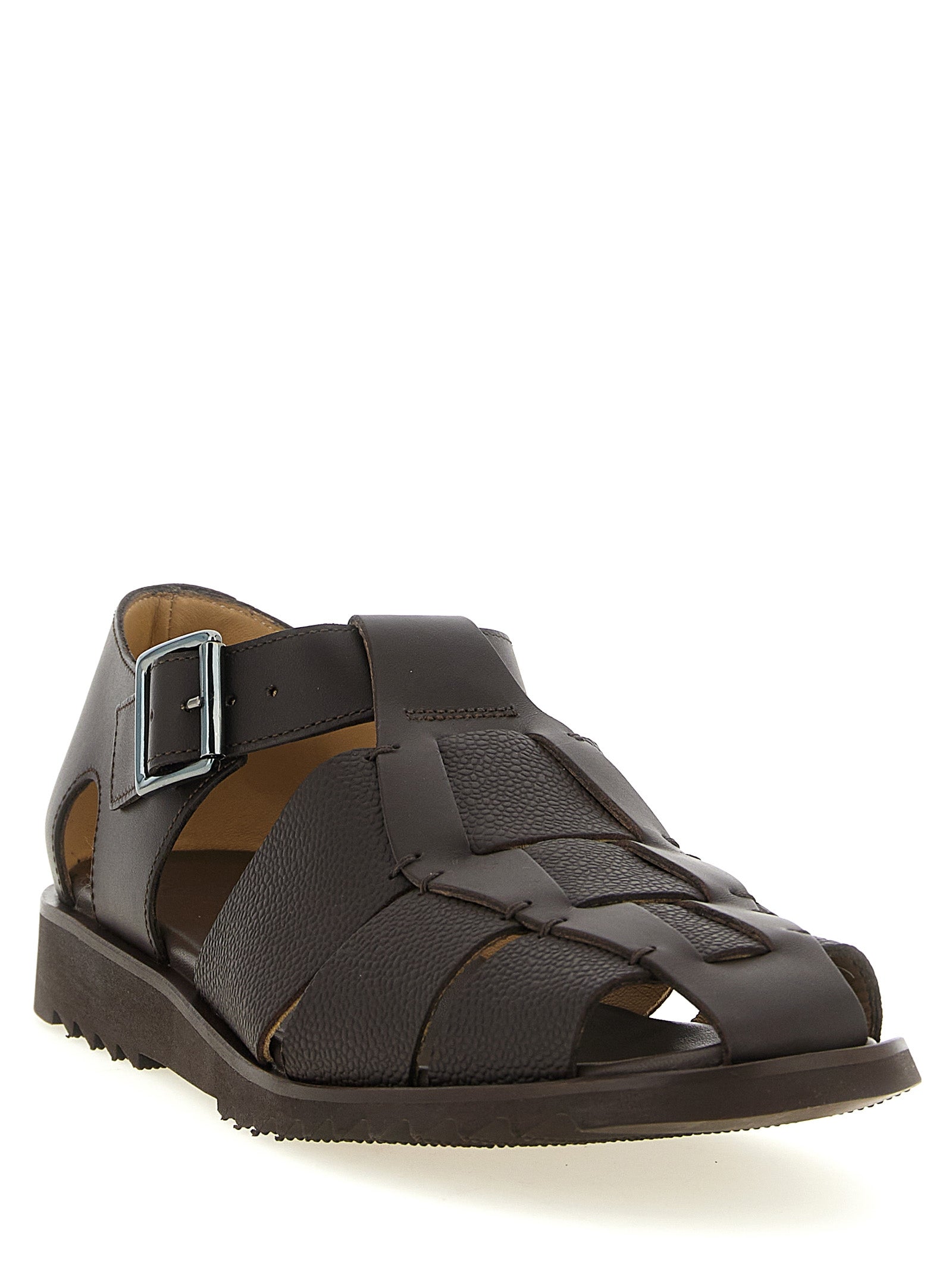 Pacific sandals Brown Calfskin Leather (bos Taurus)