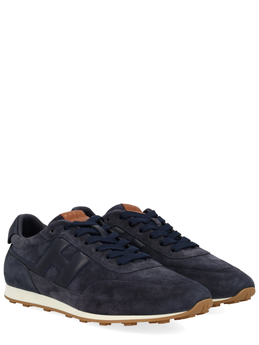 Blue Athletic Sneakers Calfskin Trainers