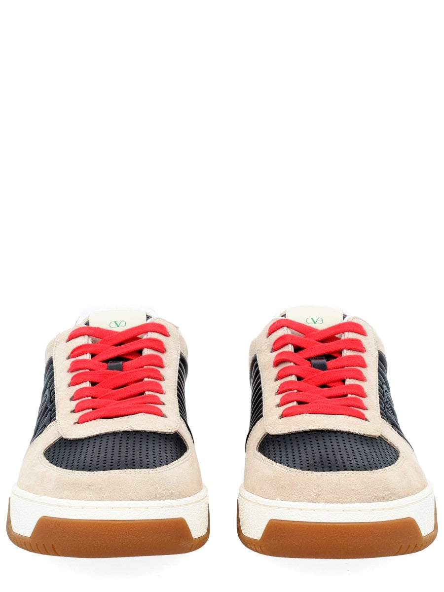 Leather Logo Sneakers Beige Trainers