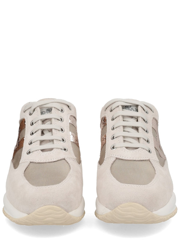Interactive Sneaker Grey Calf Leather Trainers