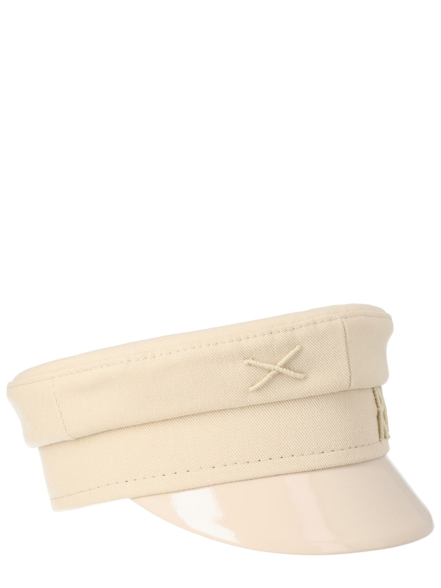 Beige Baker Boy Hat Cotton