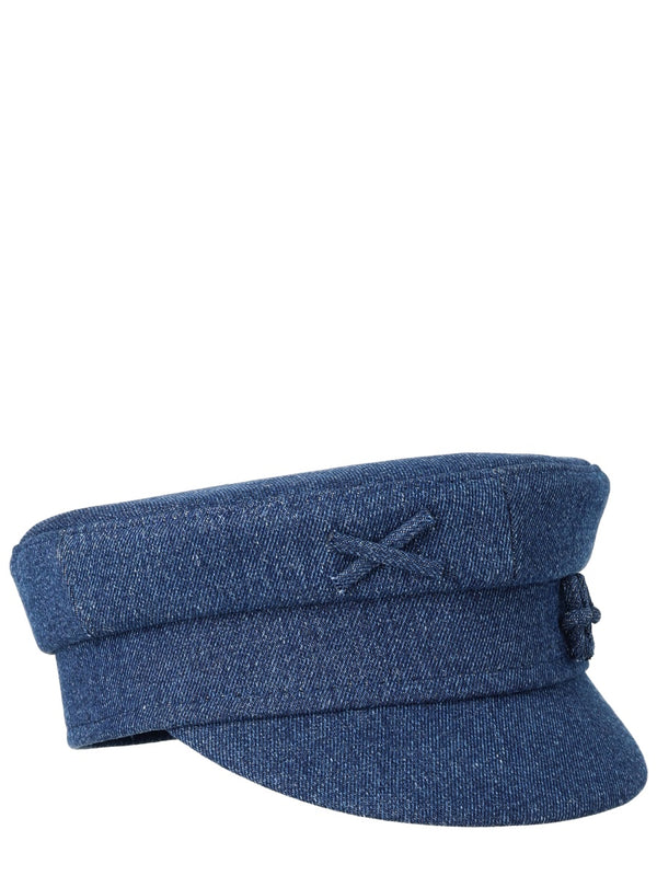 Baker Boy Hat Blue Cotton
