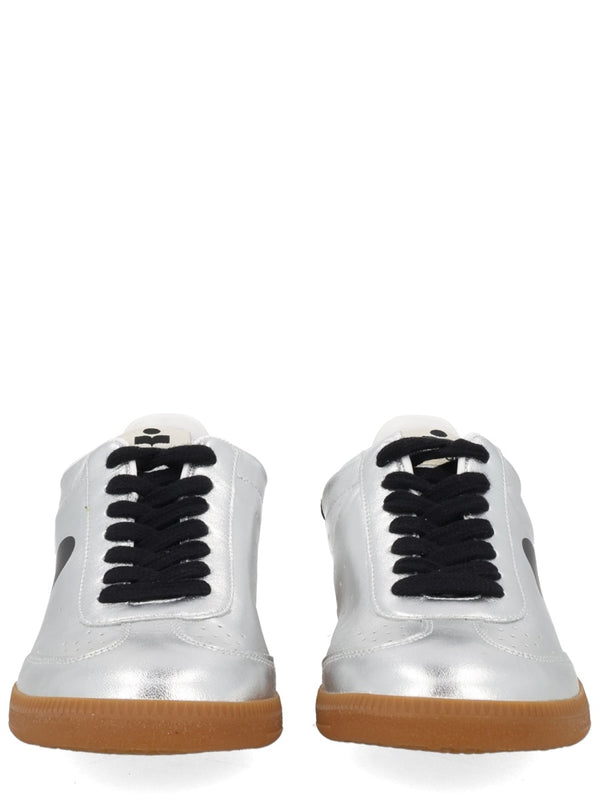 Kaycee Sneaker With Logo Silver Sheepskin Leather Trainers