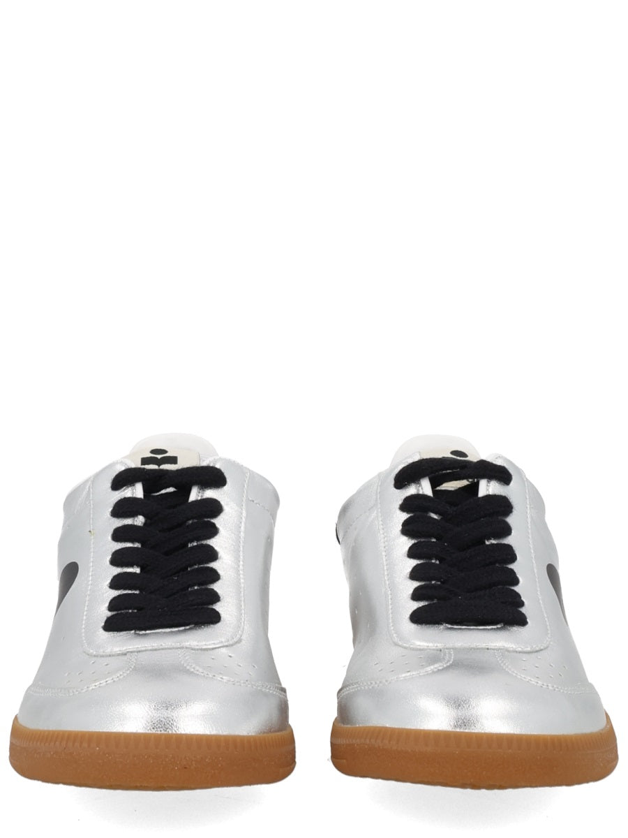 Kaycee Sneaker With Logo Silver Sheepskin Leather Trainers