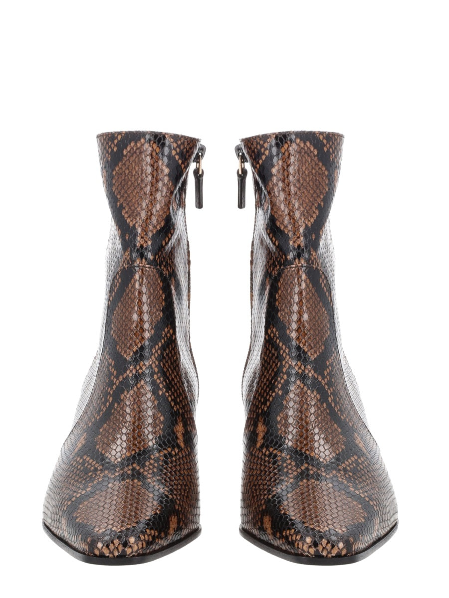 Stassi Zipper Leather Boots Brown