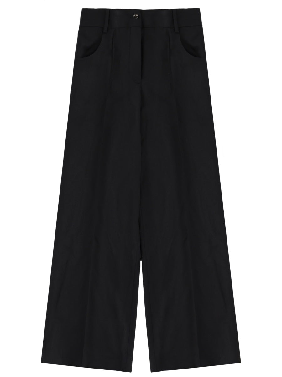 Wool Tailored Pants Black Trousers
