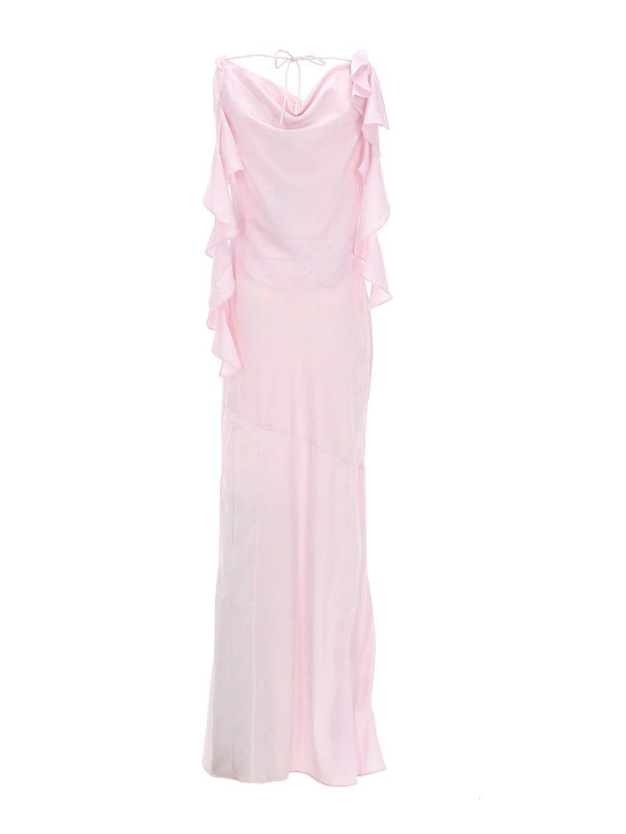 Long Waterfall Dress Pink Polyester (recycled) Elastane