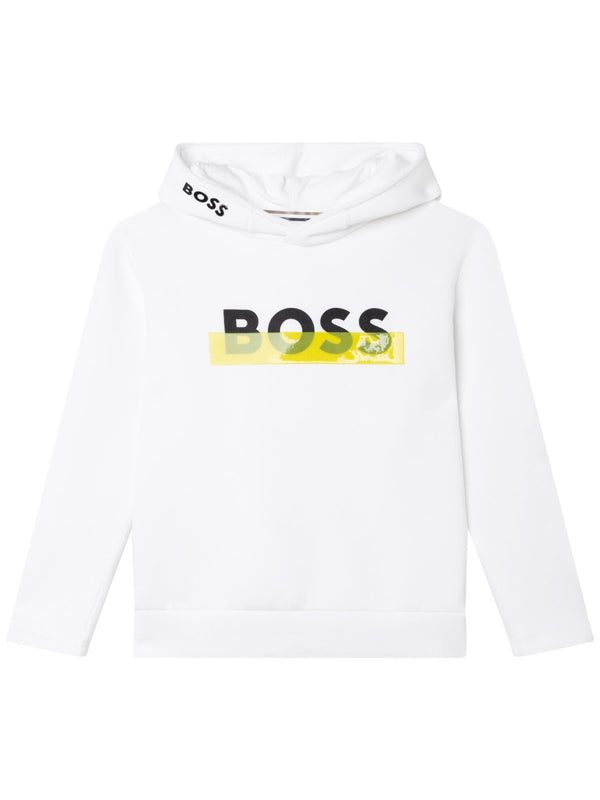 Hoodie White Viscose Blend Polyamide Elastane Sweatshirts