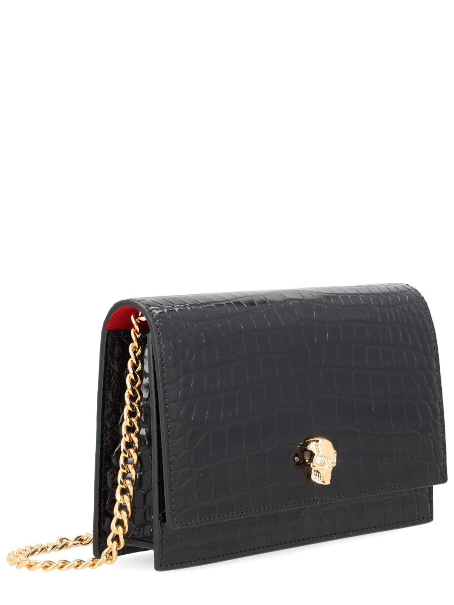 Small Skull Bag Black Calf Leather Handbags