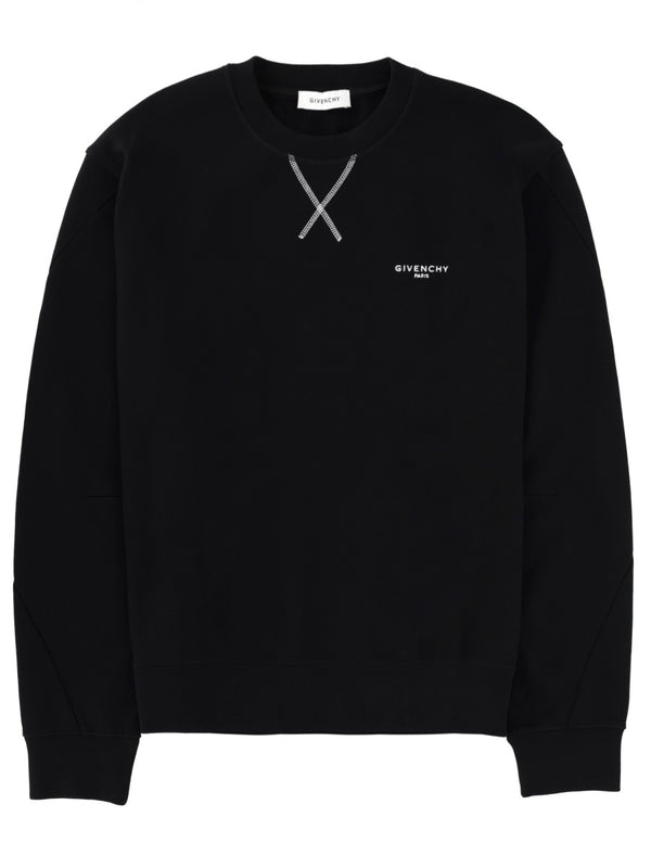 Sweatshirt With Logo Black Cotton Sweatshirts
