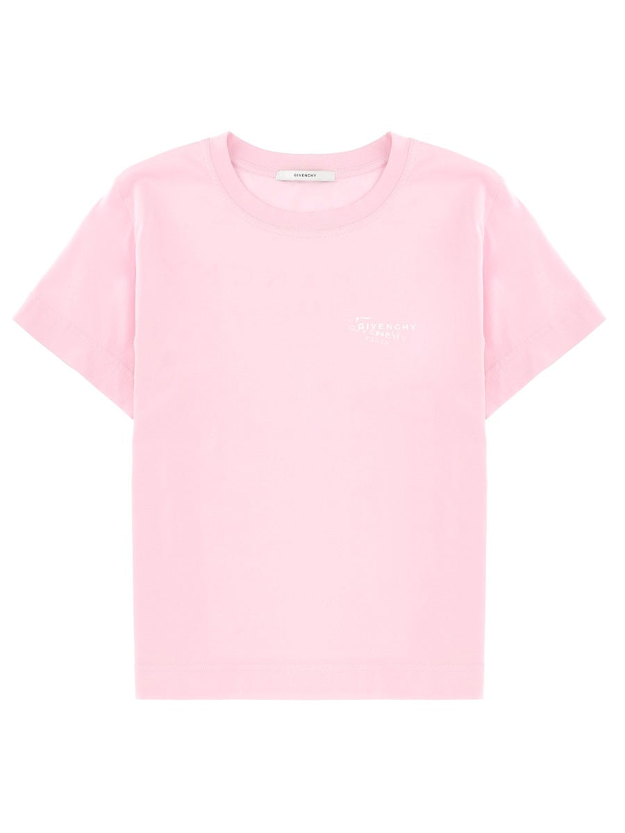 T-Shirt With Logo Pink Cotton T-shirts