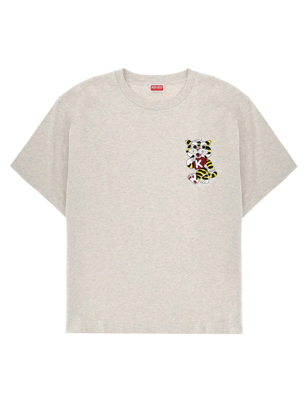 Wild Tiger T-Shirt Grey Cotton T-shirts