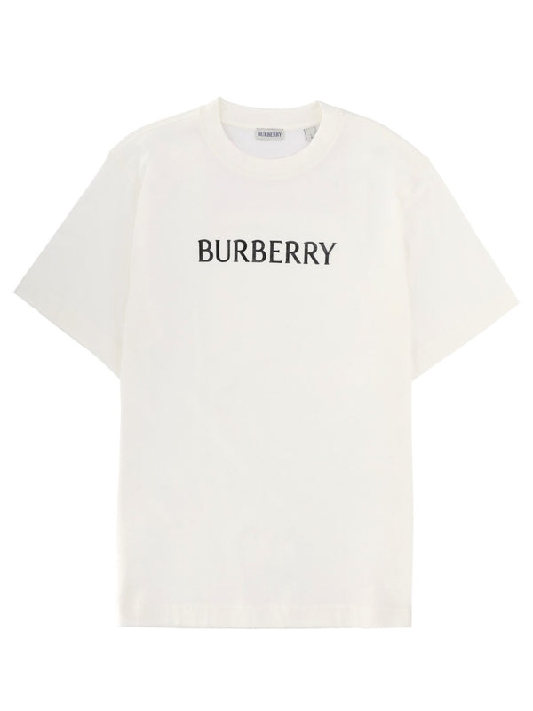 Logo T-Shirt Beige Cotton T-shirts