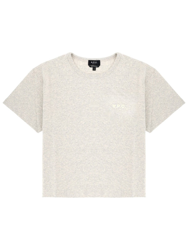 T-Shirt With Logo Grey Cotton Biological T-shirts