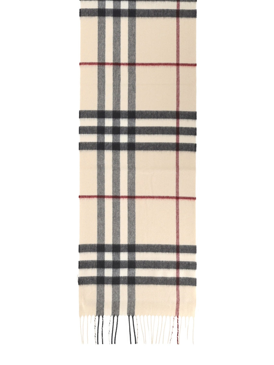 Cashmere Scarf Check Beige