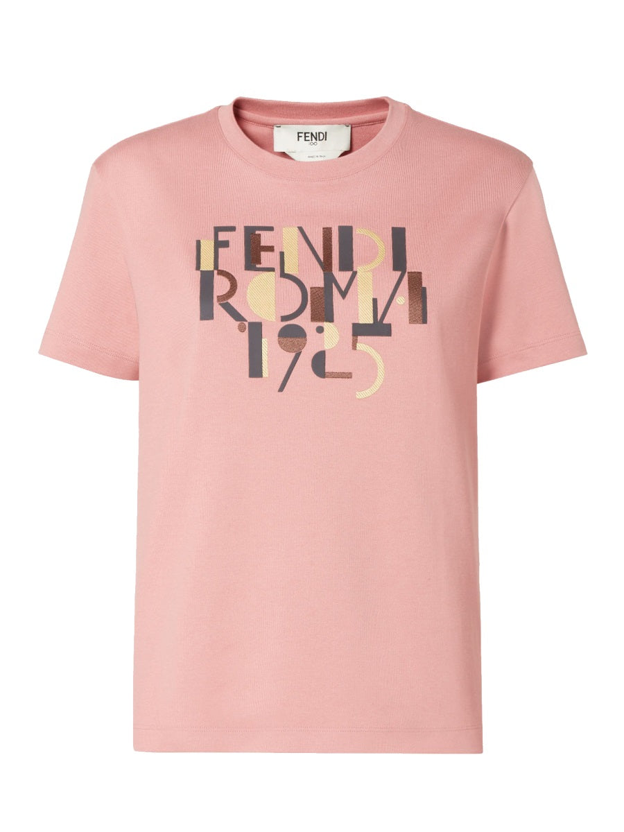 T-Shirt Logo Print Pink Cotton T-shirts