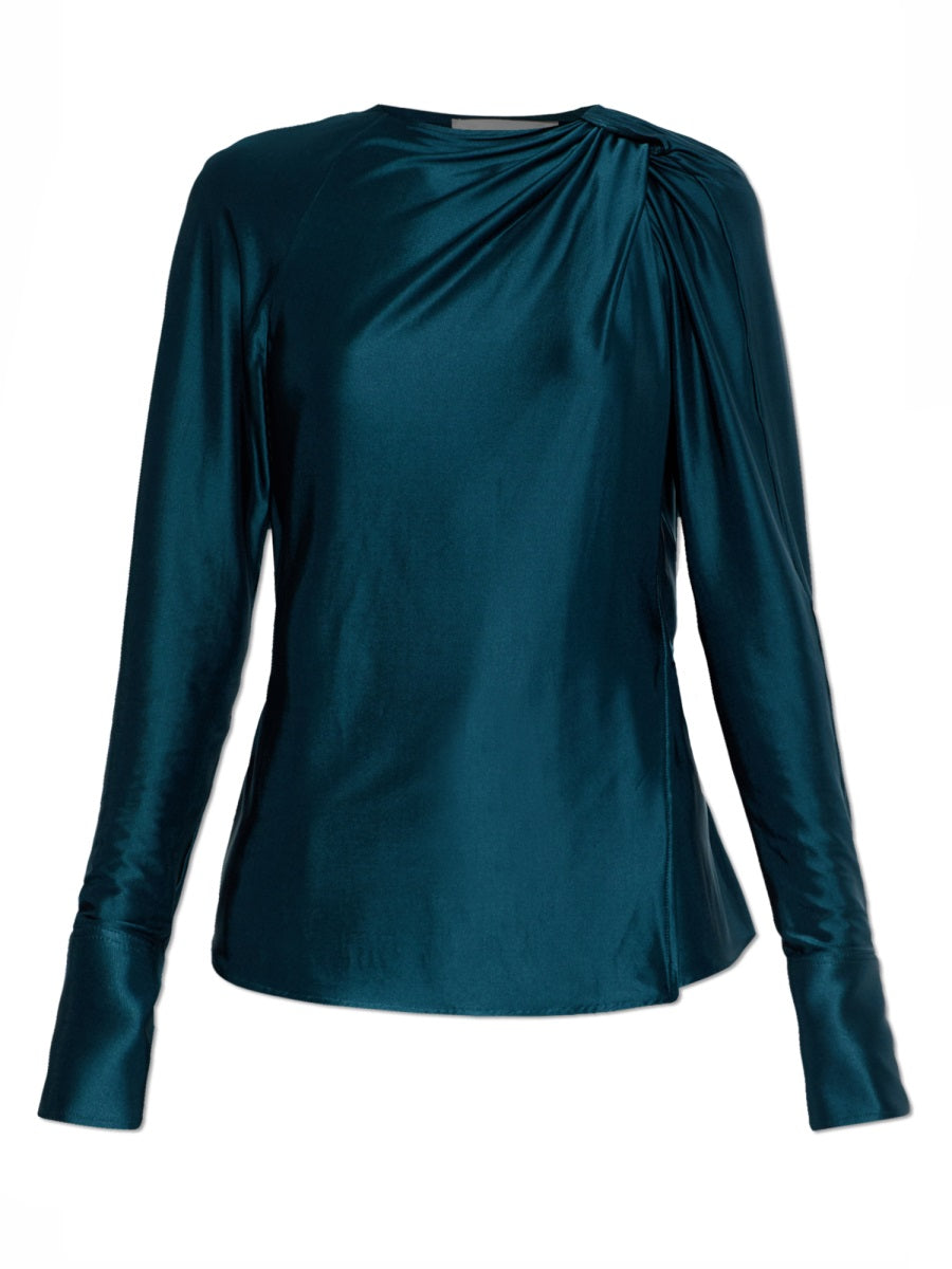 Draped Blouse Black Viscose