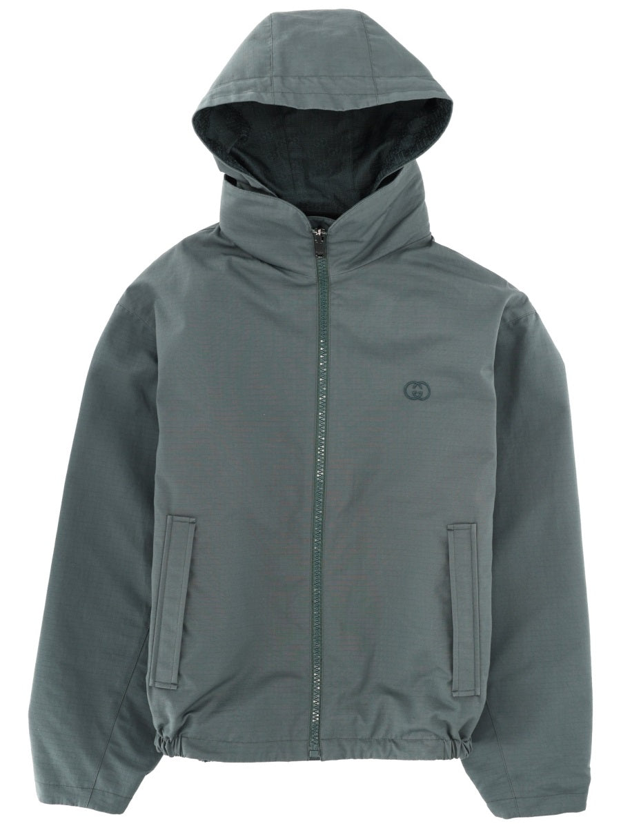 Cotton Logo Jacket Green