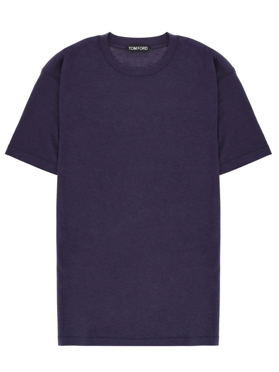 Lyocell And Cotton T-Shirt Blue T-shirts