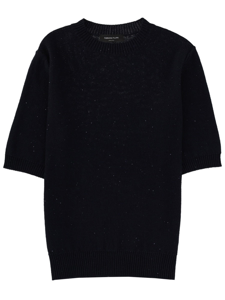 Linen Blend T-Shirt Blue Cotton T-shirts