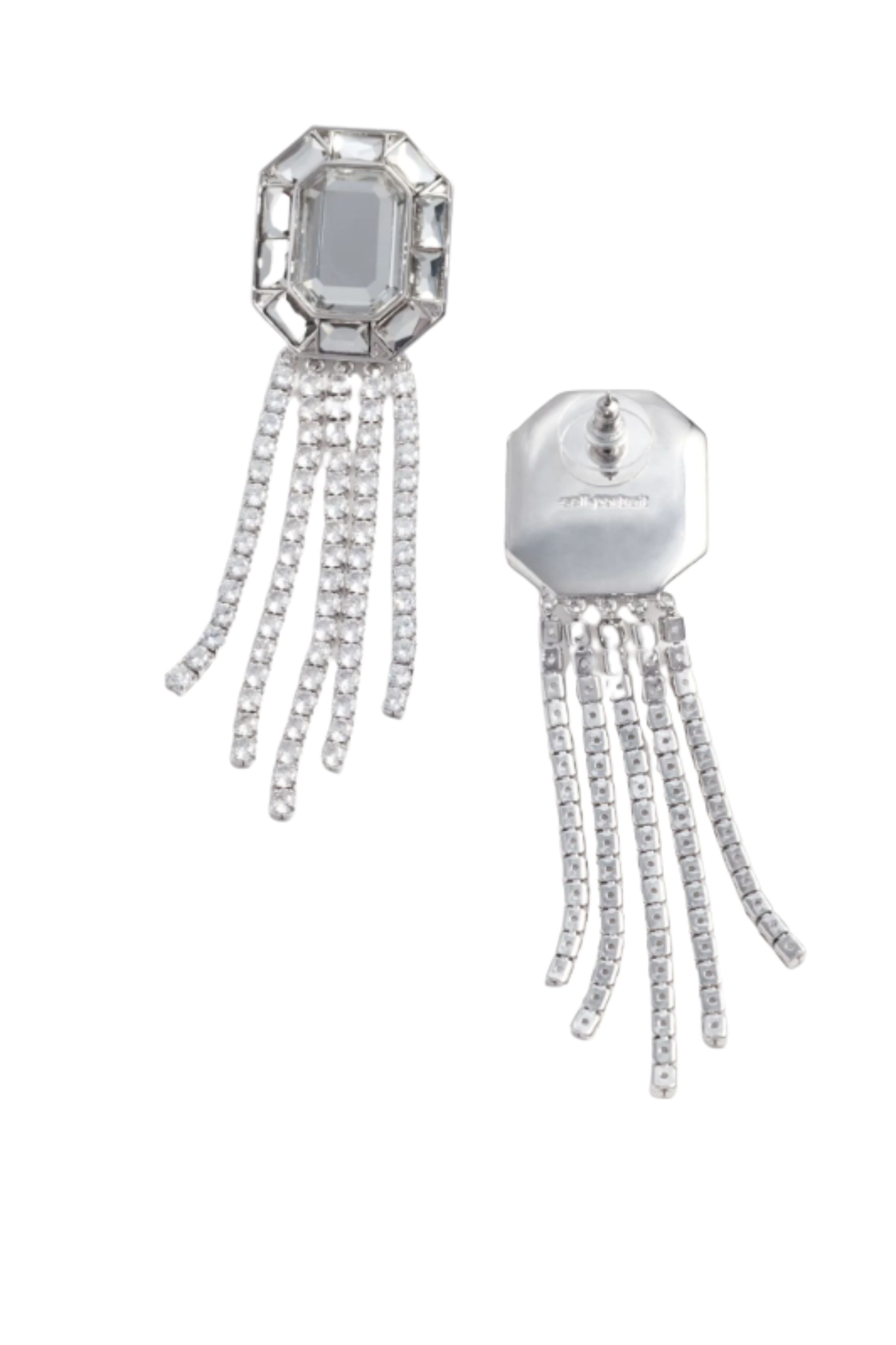 Crystal Droplet Earrings Metallic Brass Orecchini