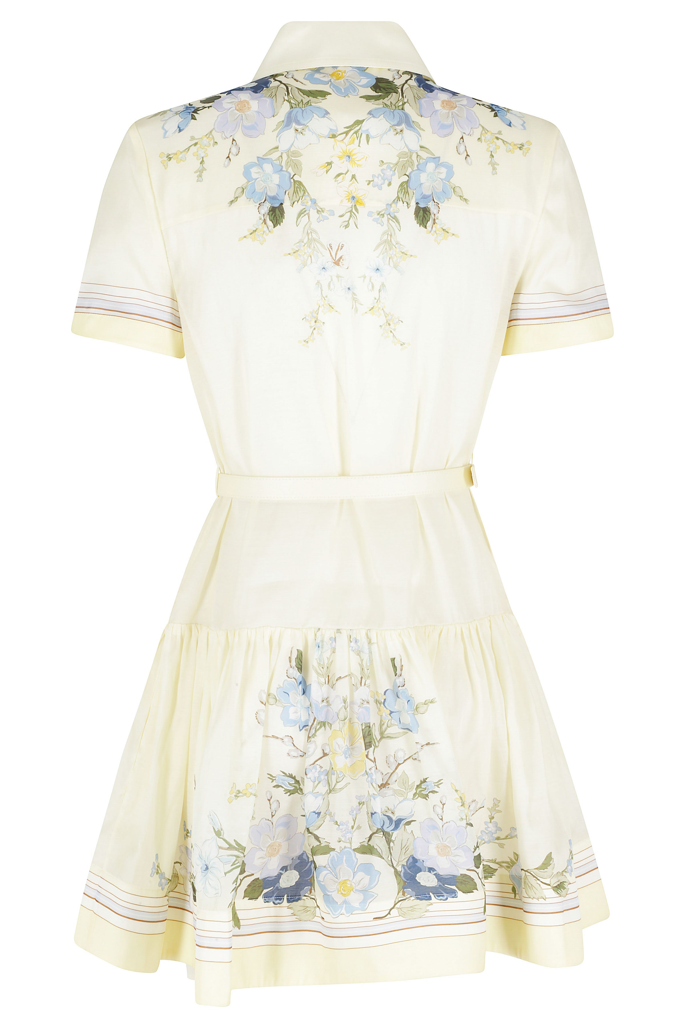 Yellow Floral Organza Mini Dress & Orange Cotone Seta Abito