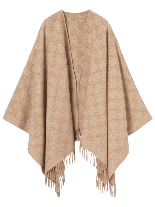 Cashmere Cape Gg Beige Scarf