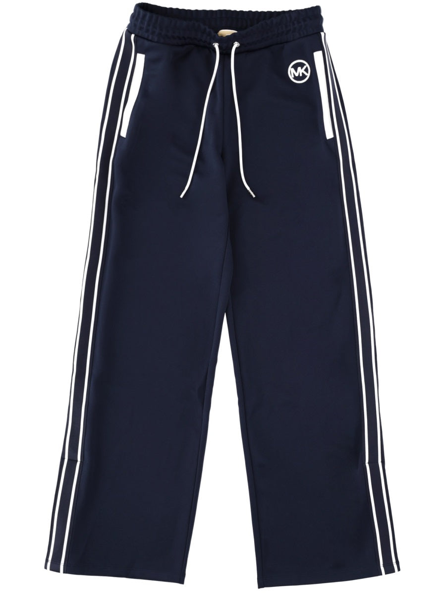 Tracksuit Pants With Logo Blue Recycled Polyester Track