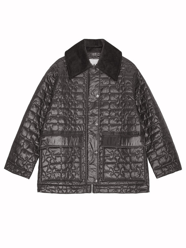 Quilted Midi Jacket Grey Not Specified