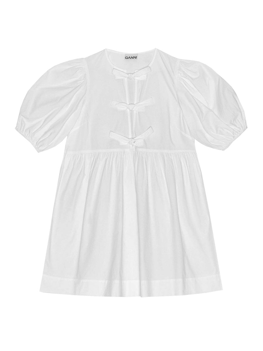 Poplin Mini Dress White Recycled Cotton