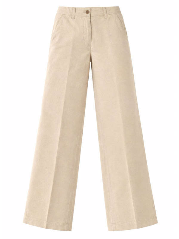 Cotton And Linen Tailored Pants Beige Trousers