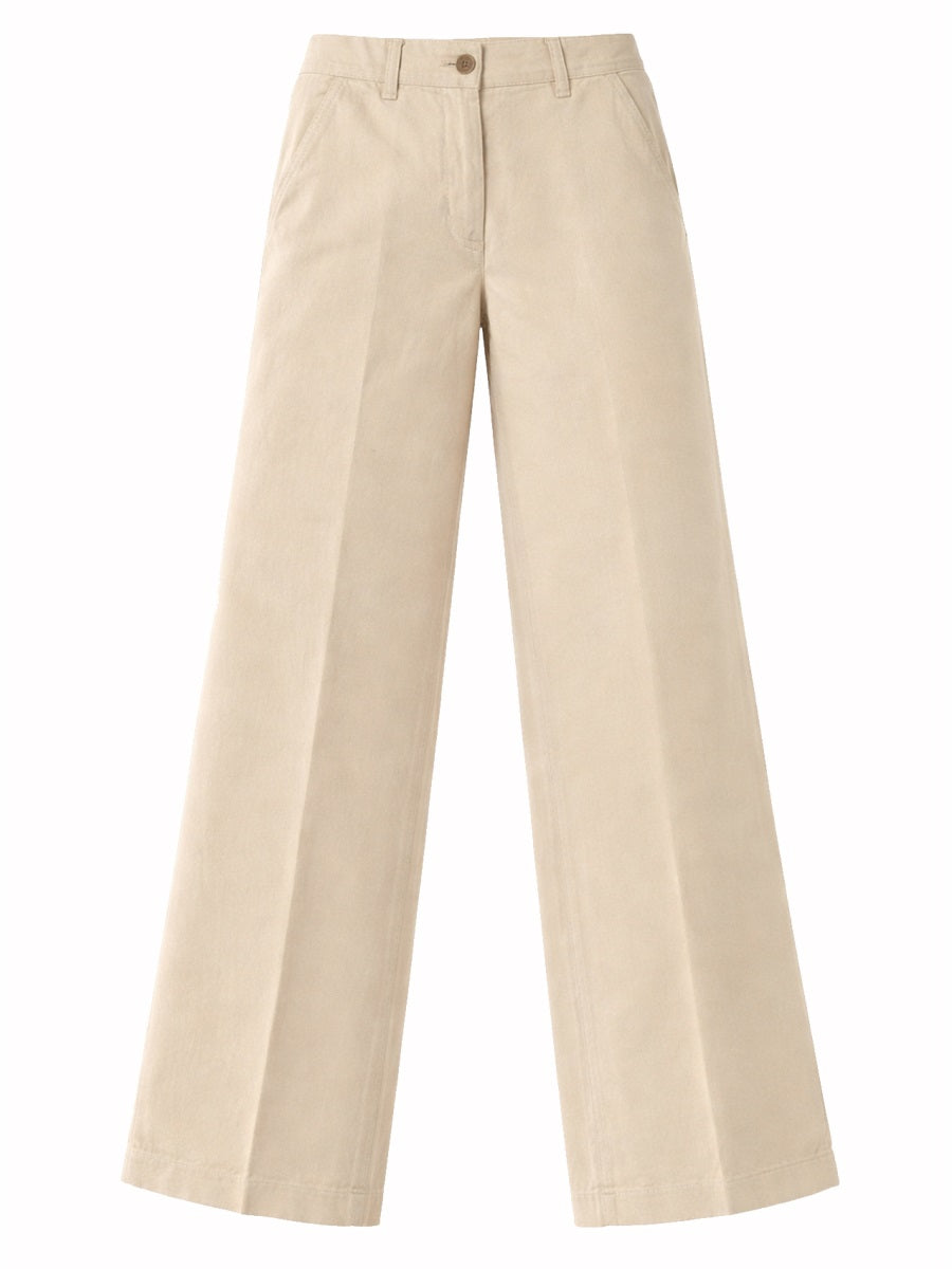Cotton And Linen Tailored Pants Beige Trousers