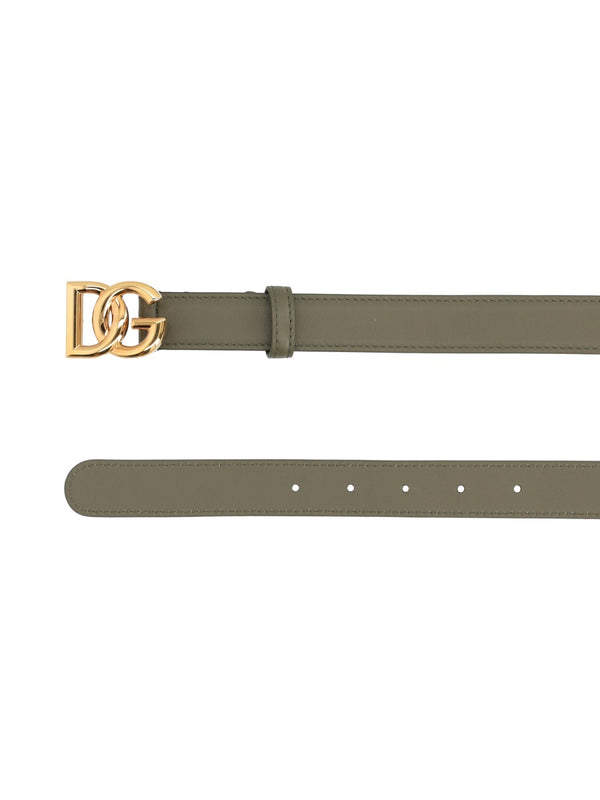 Leather Belt Military Green