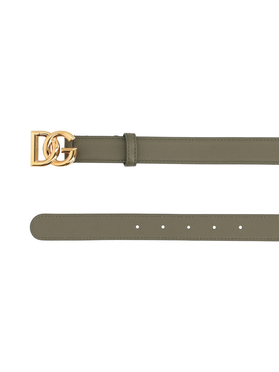 Leather Belt Military Green