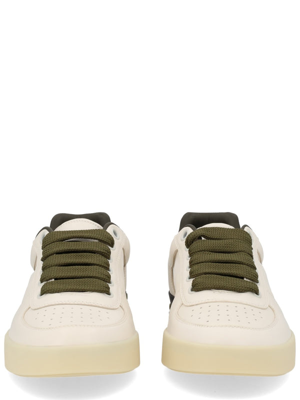 Sneaker With Logo Beige Leather Trainers