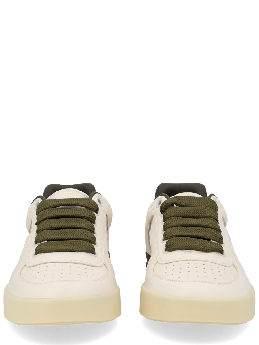 Sneaker With Logo Beige Leather Trainers