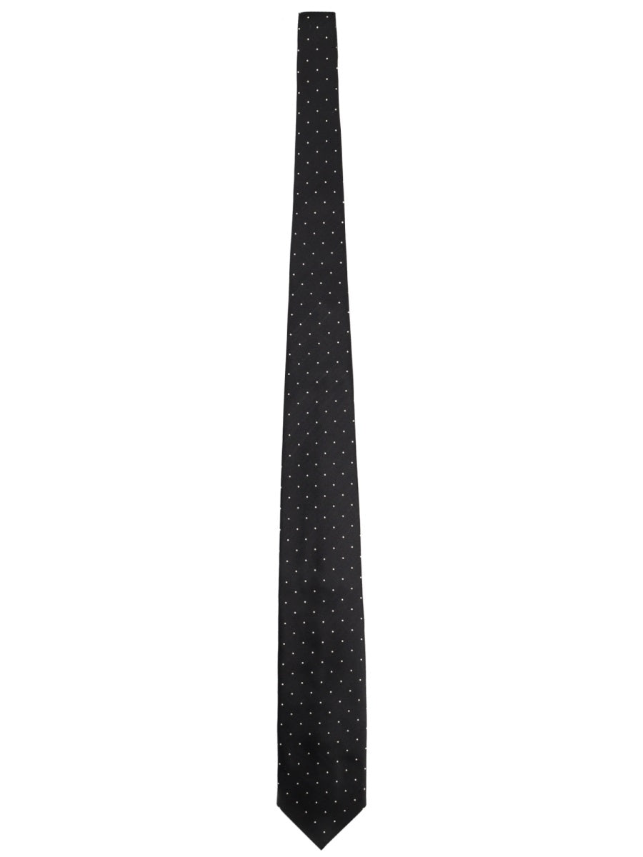 Printed Silk Tie Black Ties & Bow