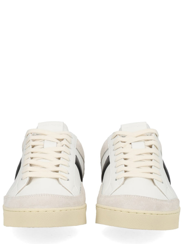 Sneaker With Logo Beige Leather Trainers