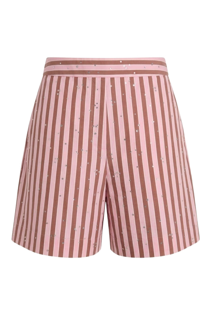 Jeeuw Rhinestone Mini Shorts Pink & Purple