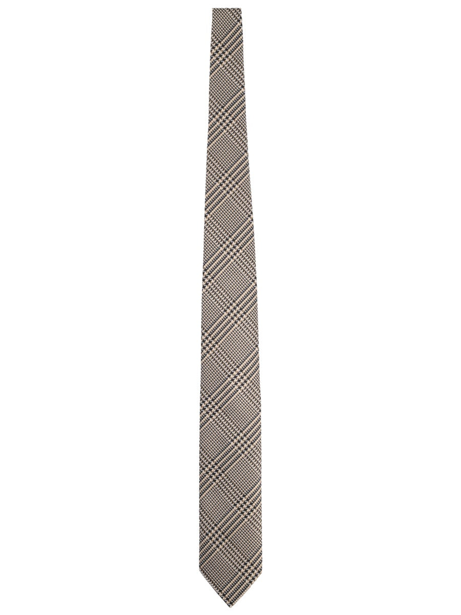 Printed Silk Tie Brown Ties & Bow