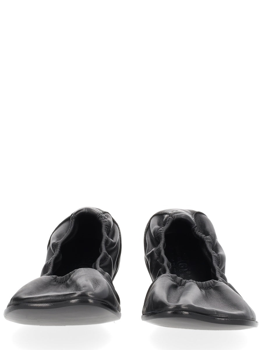 Leather Ballerina Shoes Black