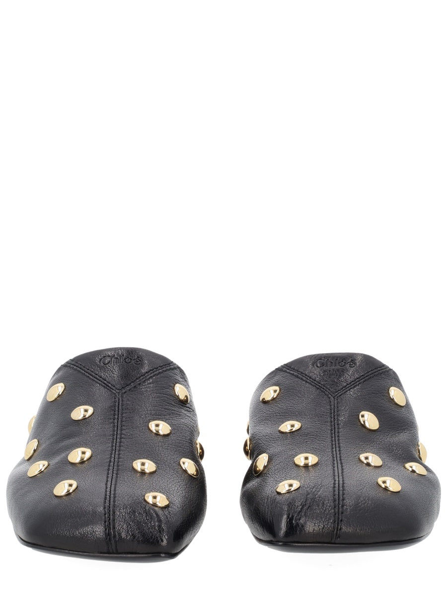 Rita Leather Sabot Black Shoe