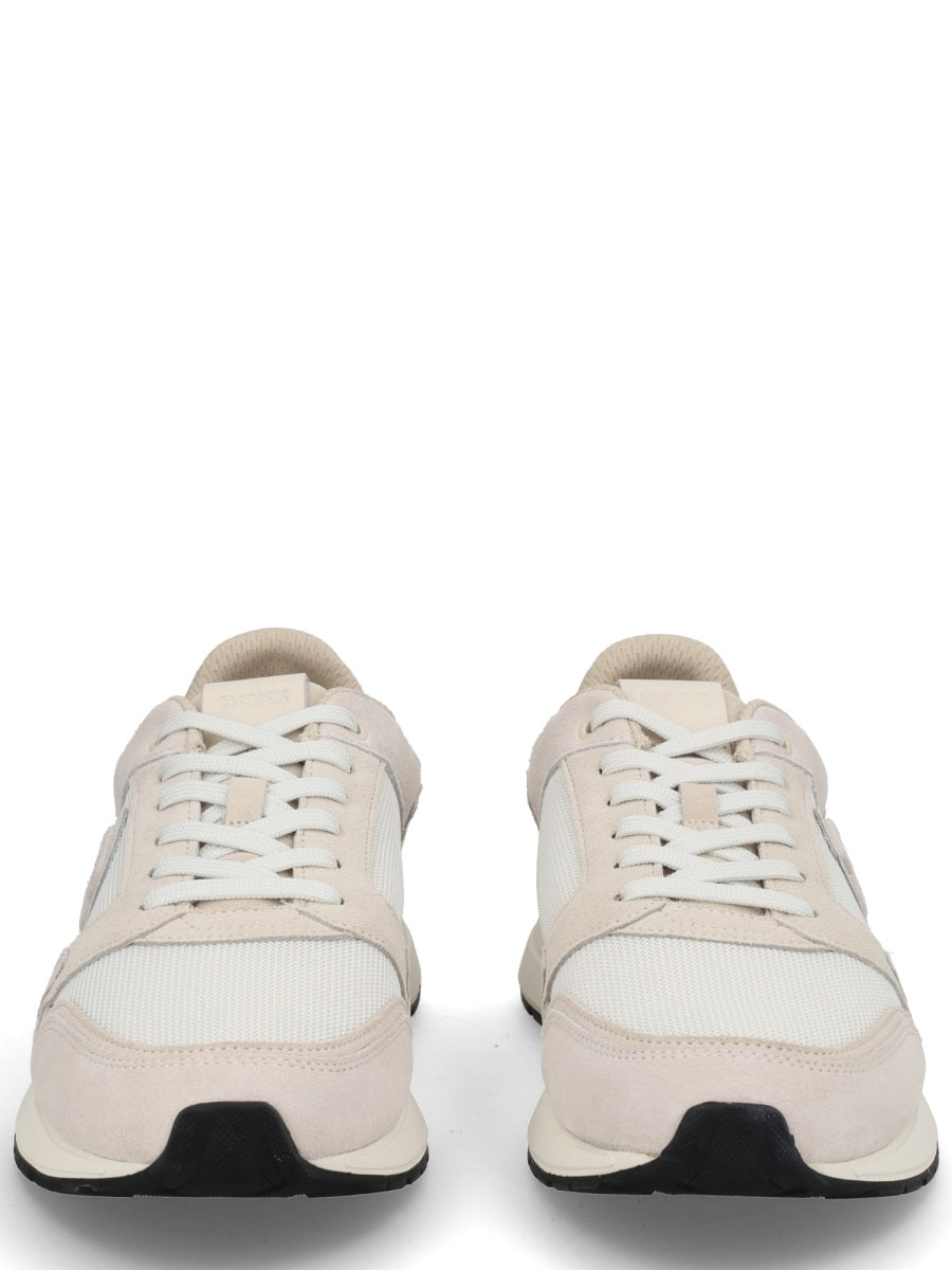 Monogrammed Sneaker Powder Leather Trainers